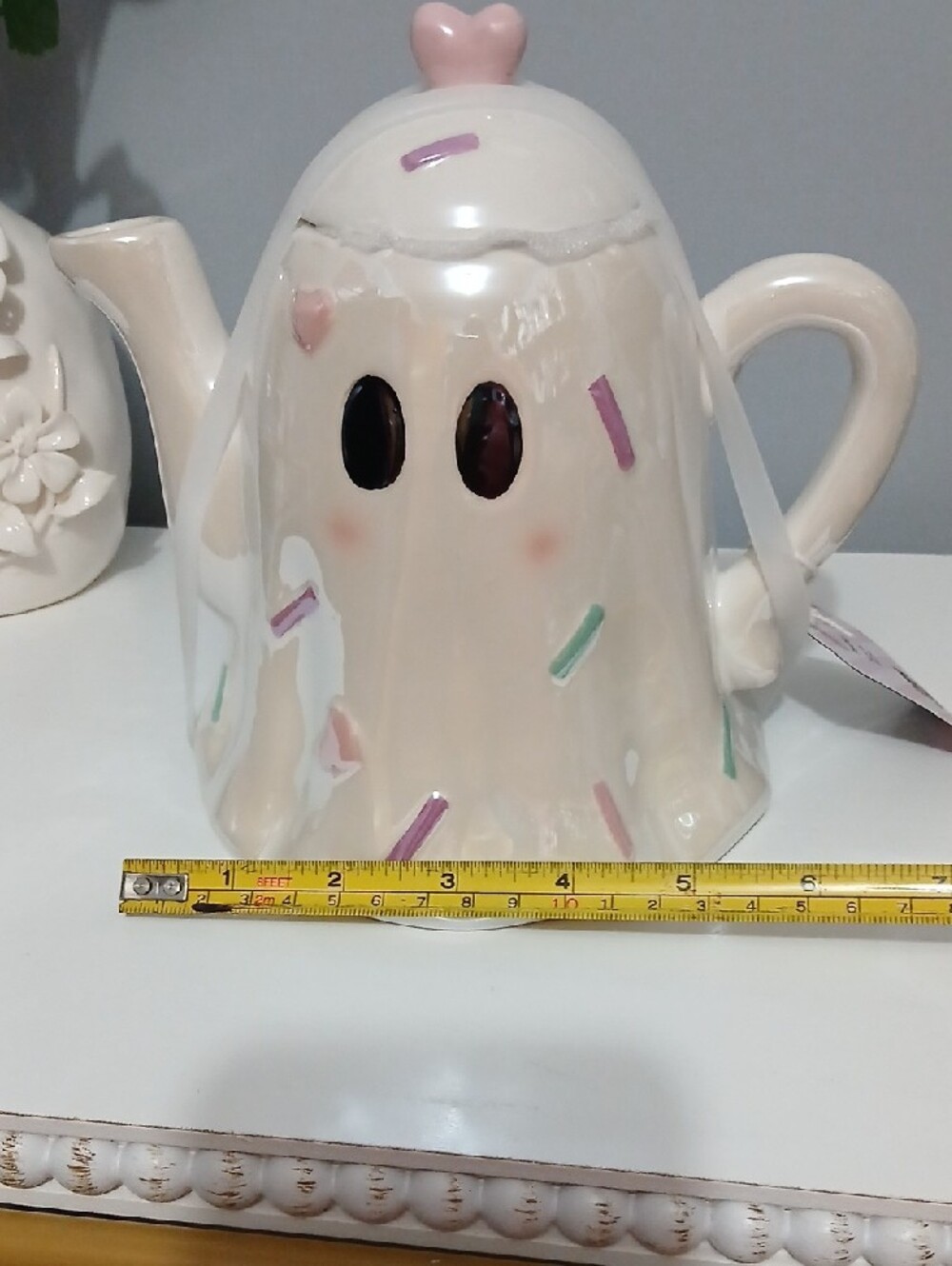 New! Cute Ceramic Pastel Ghost Teapot by Booville NWT - Picture 7 of 10